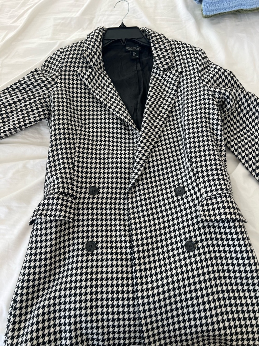 Rachel Zoe Black and White Houndstooth Blazer Coat - Picture 2 of 3